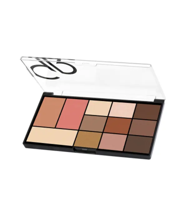 پالت آرایش صورت و چشم سیتی استایل گلدن رز رنگ 01- warm nude پالت آرایش صورت و چشم سیتی استایل گلدن رز رنگ 01- warm nude